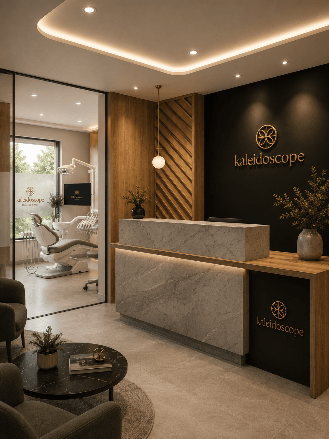 Kaleidoscope Dental Specialists reception in Marylebone, London